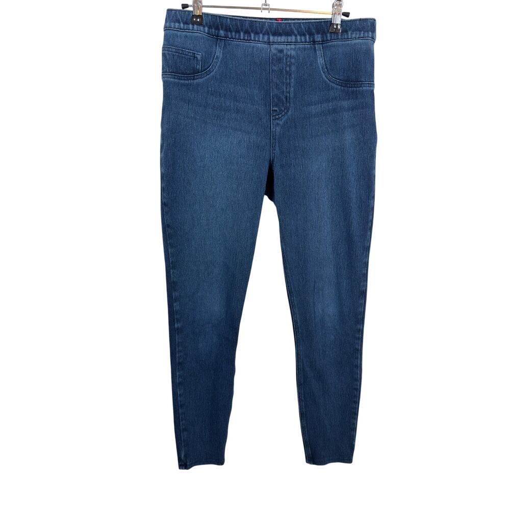 Spanx Jean-ish Ankle Skinny Jeans Womens Large Blue Pull-On Stretch